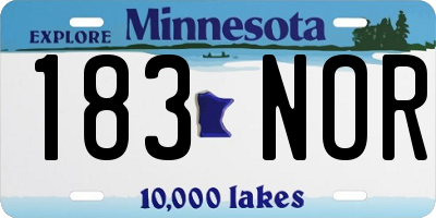 MN license plate 183NOR