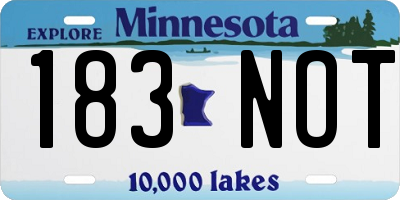 MN license plate 183NOT