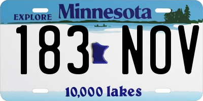 MN license plate 183NOV