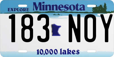 MN license plate 183NOY