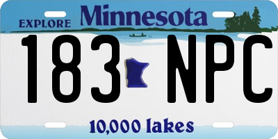 MN license plate 183NPC