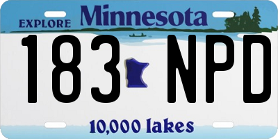 MN license plate 183NPD