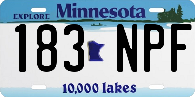 MN license plate 183NPF