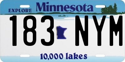 MN license plate 183NYM