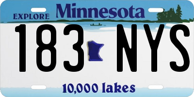 MN license plate 183NYS