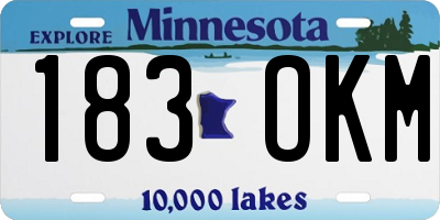 MN license plate 183OKM