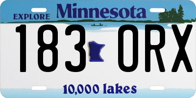 MN license plate 183ORX