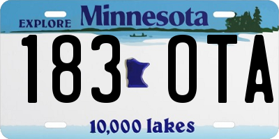 MN license plate 183OTA