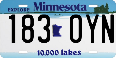 MN license plate 183OYN