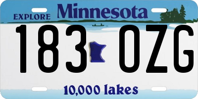 MN license plate 183OZG