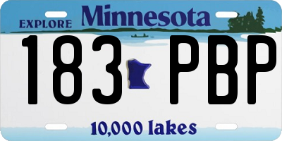 MN license plate 183PBP