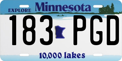 MN license plate 183PGD