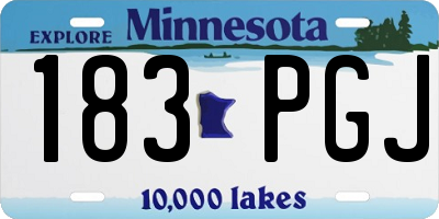 MN license plate 183PGJ