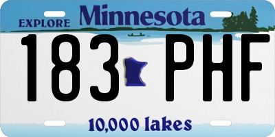 MN license plate 183PHF