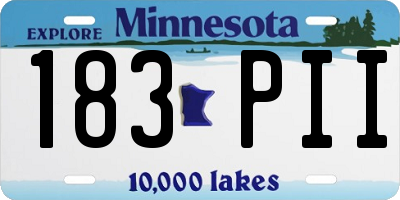 MN license plate 183PII