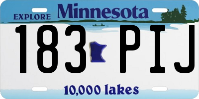 MN license plate 183PIJ