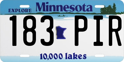 MN license plate 183PIR