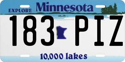 MN license plate 183PIZ