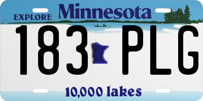 MN license plate 183PLG