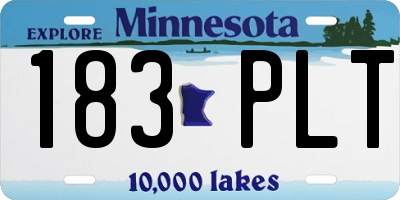 MN license plate 183PLT