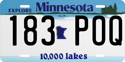 MN license plate 183POQ
