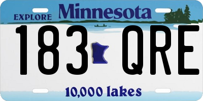 MN license plate 183QRE