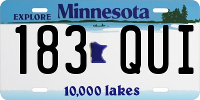 MN license plate 183QUI