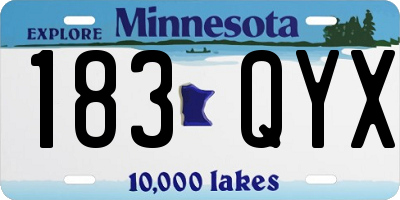 MN license plate 183QYX
