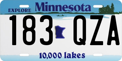 MN license plate 183QZA