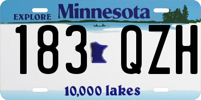 MN license plate 183QZH