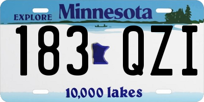 MN license plate 183QZI