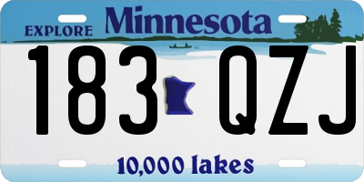 MN license plate 183QZJ