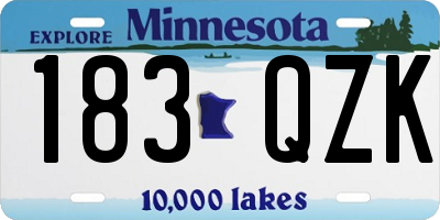 MN license plate 183QZK
