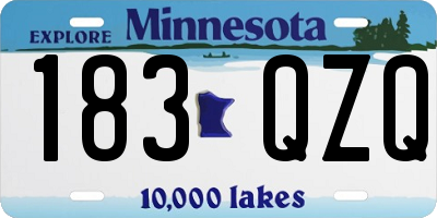 MN license plate 183QZQ