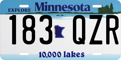 MN license plate 183QZR