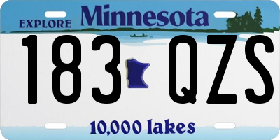 MN license plate 183QZS