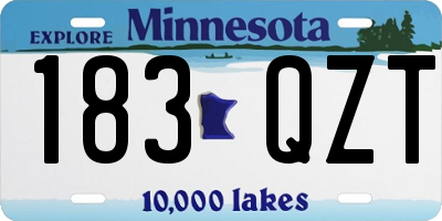MN license plate 183QZT