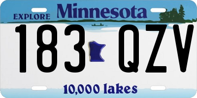 MN license plate 183QZV