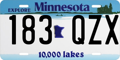 MN license plate 183QZX