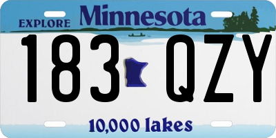 MN license plate 183QZY