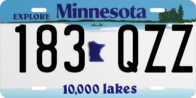MN license plate 183QZZ