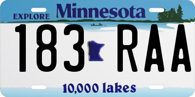 MN license plate 183RAA