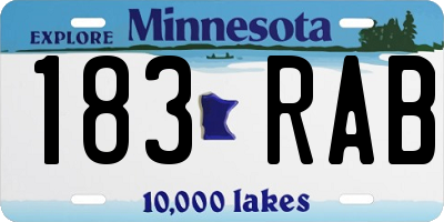 MN license plate 183RAB