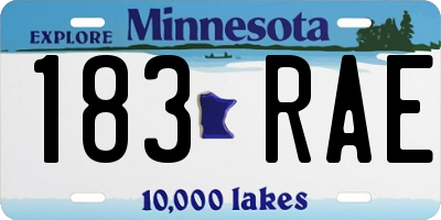 MN license plate 183RAE