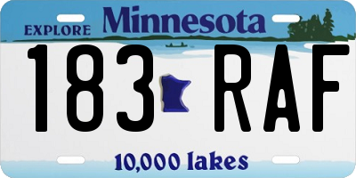 MN license plate 183RAF