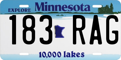 MN license plate 183RAG