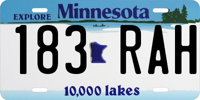 MN license plate 183RAH