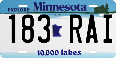MN license plate 183RAI