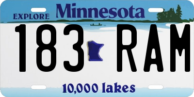 MN license plate 183RAM