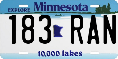 MN license plate 183RAN